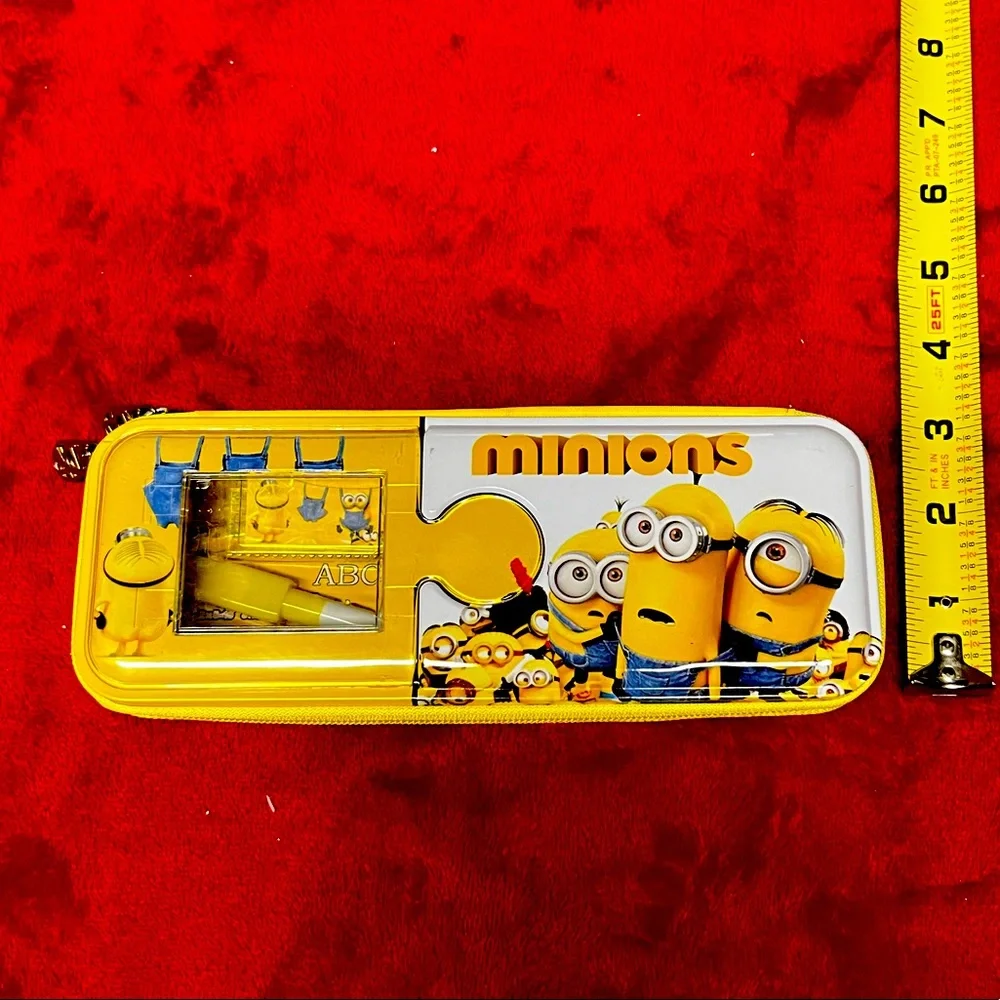 Minions pencil case rubber ruler stationary pencil set